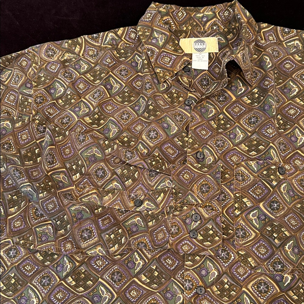 Men's 100% Silk Button-Up Shirt